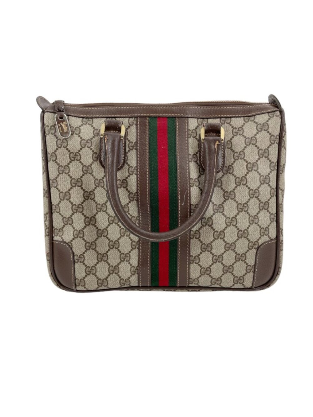 Gucci Ophidia Boston Leather Medium Top Handle Purse Bag Monogram Logo Luxury - Picture 2 of 16
